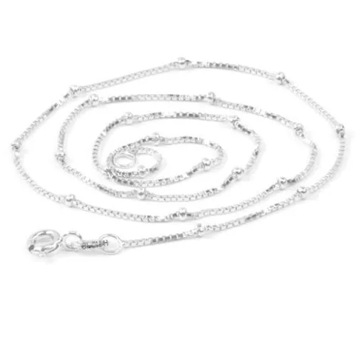 ELOISH Sterling-Silver Sleek 925 Box Ball Thin Silver Chain for Men and Women