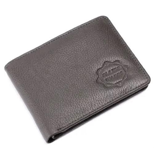 PLAZER WARES leather wallet for men colour grey