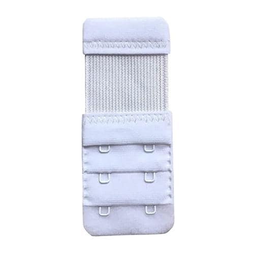 CRUMPLED Bra Hook Extenders 2 Hook - 3 Eye with Elastic for Women & Girls, Extra Band Length for Your Regular Bras, Free Size Bra Extender (White, Set of 3)