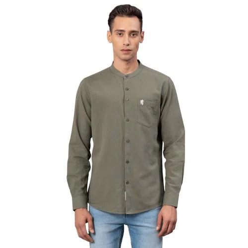 Red Tape Cotton Linen Shirt for Men | Solid Woven Shirt | Casual Cotton Shirt for Men