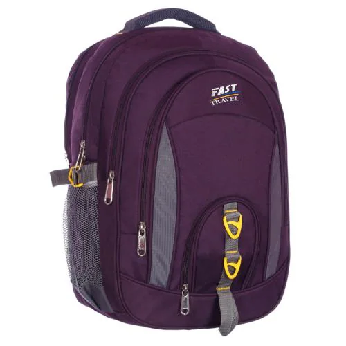 Fast Travel School Bag Class 5-10 Large 4 partition 45 L Laptop Collage Office Travel Backpack Unisex (Purple)