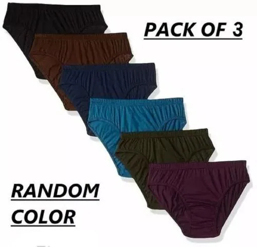 LAK 18 Women's 100% Cotton Multicolors Plain Panty (PACK OF 3 PCS) (L)