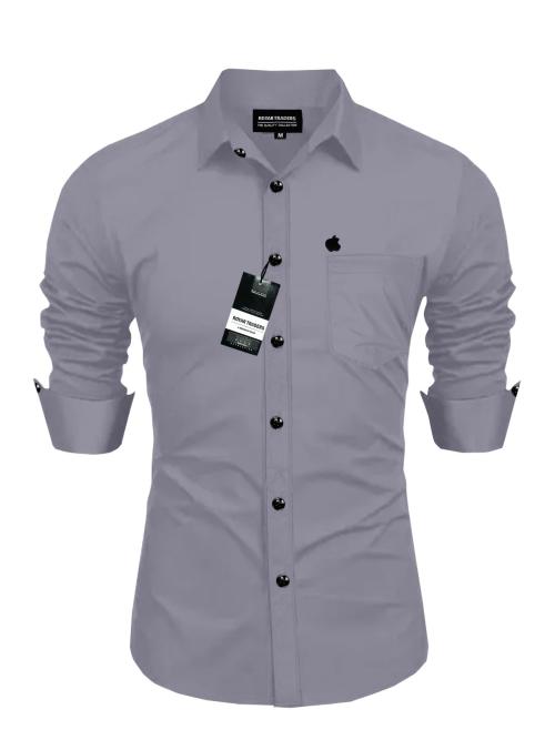 ROYAR TRADERS Shirt | Shirts | Shirt For Men | Men’s Shirt | Men's Casual Shirt | Men's Formal Shirt | Cotton Shirt for Men | Men's Office Shirt | Men's Slim Fit Shirt | Printed Shirt for Men | Men's Party Wear Shirt-(Grey)-XL