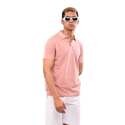 THREADS OF HARMAN Men's Polo Neck T-Shirt | Regular Fit T-Shirt | Half Sleeves Gym Formal Festival Collage Wear for Men's | Stylish & Trendy - Creamonion Pink