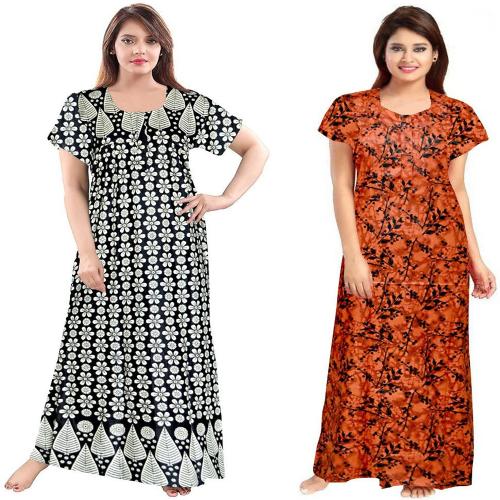 Sajao Creation Women Nighty Set (Multicolor)