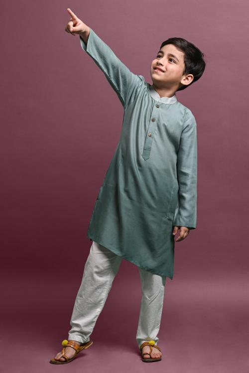 Vesham Boys Printed Silk Blend Single Kids' Ethnic Sets