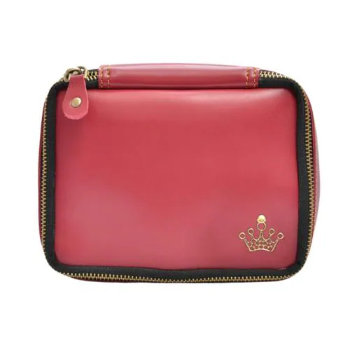 Vorak Ahimsa Ahimsa leather Mini makeup kit for Women's & Girls with default charm (Wine)