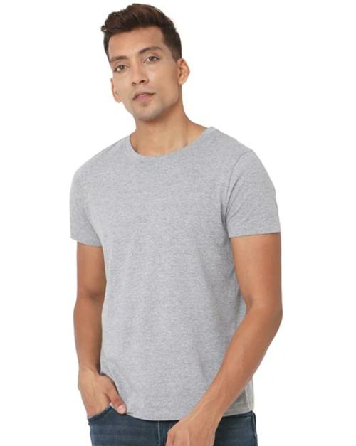 Papa Brands Men Grey 100% Cotton T-shirt