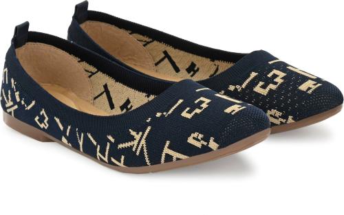 Taurene Women Beautifully Designed Knitted Block Textured Fabric Bellies (Black)