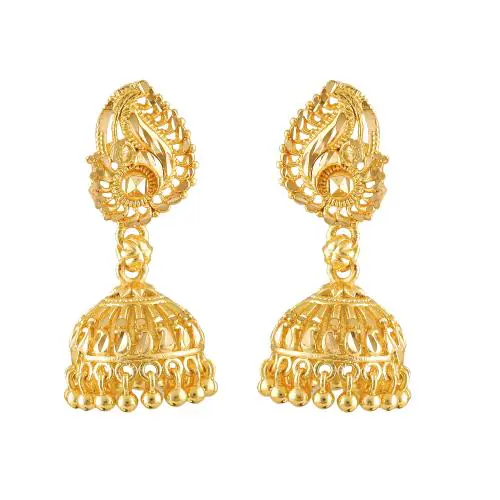Vighnaharta Elegant Beautiful Gold Plated Screw back alloy Jhumki Earring for Women and Girls {VFJ1412ERG}