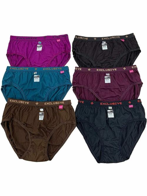 ESSA _ Women's Cotton Brief (Pack of 6) (1001-90cm_Multicolored_90 cm)_90 CM Or M