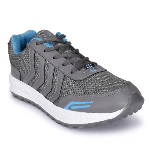 Action ESP-108 Men's D-Grey-Sky Mesh Leather Running/Gym/Walking/Sports Shoes