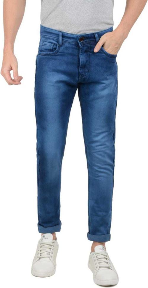 Moulty Men Washed Denim Blend Slim Jeans - 34 Size 34