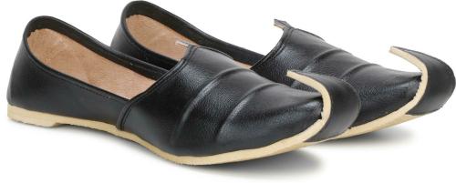 HAWKR COLLECTION Men Mojaris Shoes (Black) Size-8
