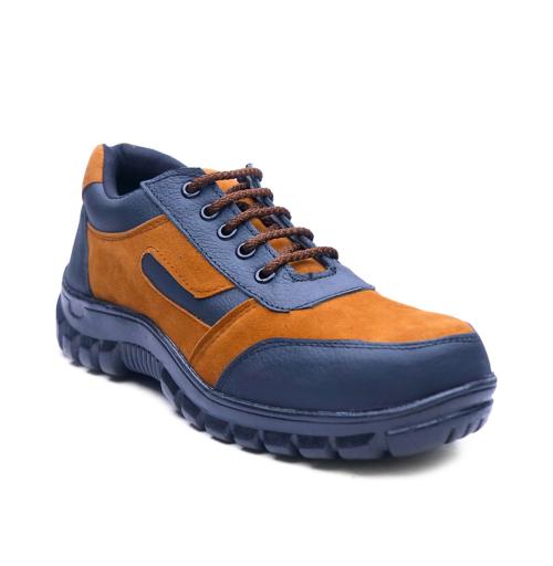 ALLSAFE Genuine Leather Steel Toe Formal Safety Shoes For Men (Tan)