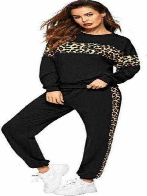Andaria Fashion Hub Cotton Stylish Sports Use Tracksuit Women's Yoga Track Suit ( Black-S)