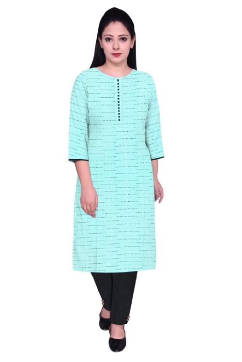 Chalo Fashion World Women Khadi Cotton Kurti with Pants Set (Medium)