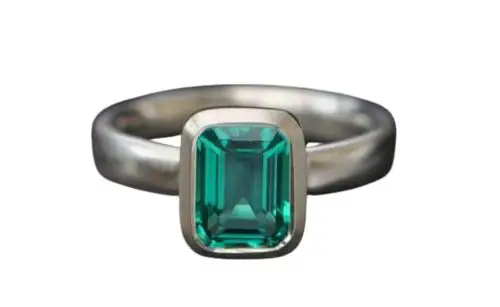 Feel Touch Mart Emerald Ring 7.50 Ratti Green Panna Stone Ring For Men In 18.0 Size Unheated Untrteated Panna Ki Anguthi Beautiful Sterling Silver Green Emerald Ring For Unisex Best Stone Shpae