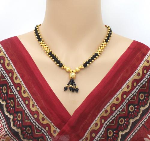 Soni Jewellery Maharashtrian Tanmaniya Wedding marathi Mani Mala Thushi Mangalsutra for Women