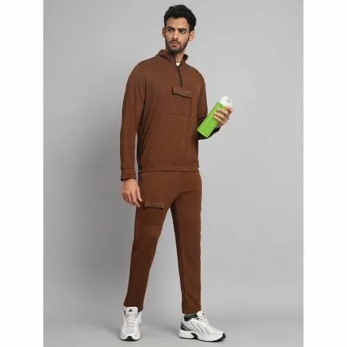 Glito Stylish Front Pocket Half Zipper Sporty Tracksuit for Men(M)