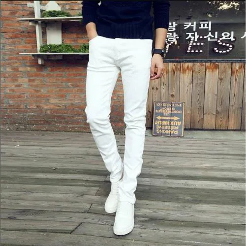 CSURGO Plain White Stretchable Denim Jeans for Men | Sleek and Stylish Design | Comfortable Fit for Everyday Casual and Semi-Formal Wear | White | Size-28