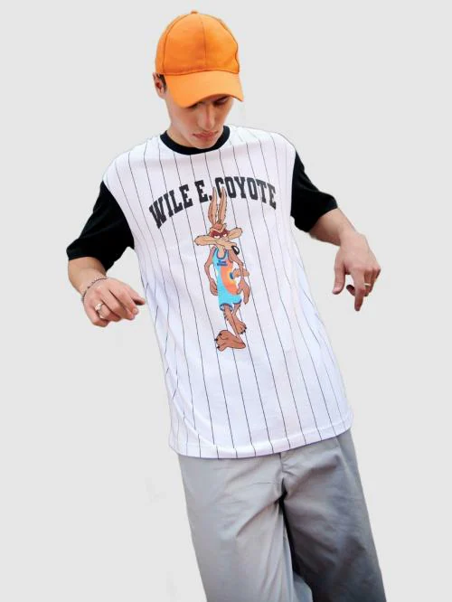 Men's White Wile Striped Oversized T-shirt