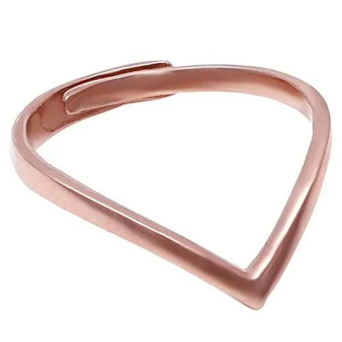 Giva Sterling Silver One Size Rose Gold Wishbone Ring