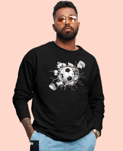 Van-stylo Full Sleeve Oversized Tshirt for Men, Round Neck Longline Drop Shoulder |Graphic Printed T-Shirt (Black Color)