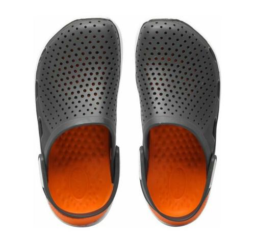 CASSIEY Unisex-Adult Lightride Clogs Sandals lightweight Clog Shoes for Men- Grey/Orange