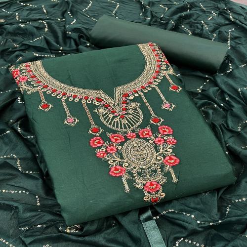 pruhasti Women jam salwar suit cotton unstiched top-2.5m cotton bottom-2.5m chinnon dupatta-2.5m dress material