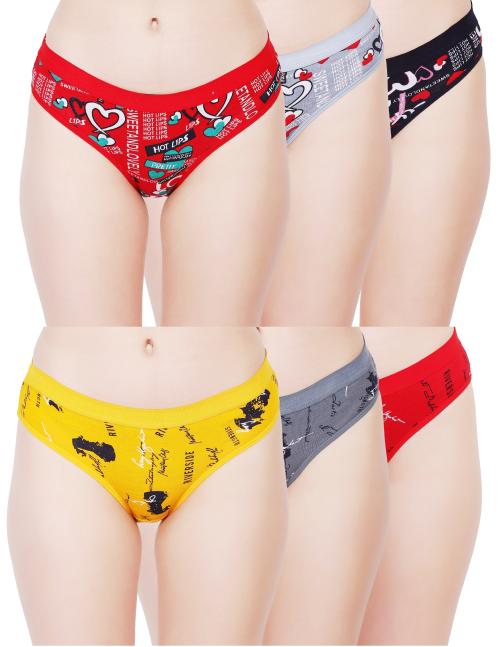 koisa women panty combo, hipster panties,panties for girls, panties set, panty combo set pack of 6 river and hot lips XXL