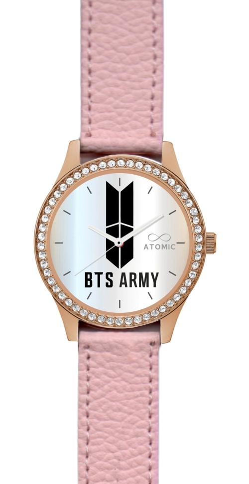 Atomic Premium Quality BTS Pink Strap Girls Watch