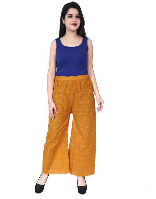 Buy Arixty Cotton Chicken Palazzo Yellow Online at Best Prices in India ...