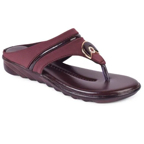 XE Looks Comfortable Lycra Brown Slippers For Women
