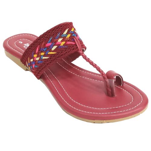 Racecourse Maroon Slippers for Women