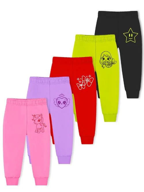 Trampoline Boys & Girls Multicolor Printed Pack of 5 Track Pants