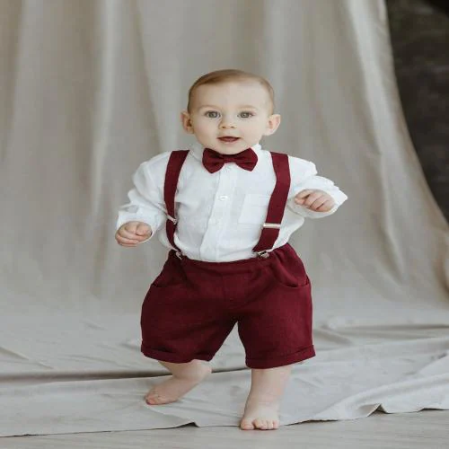 THIYARA TEX Toddler Kids Baby Boy Gentleman Outfits T-Shirt Suspender Shorts Clothing Set