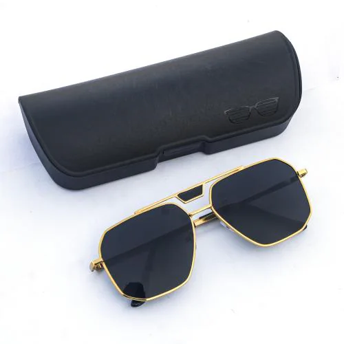 JIEBO UV Protection, Riding Square Black Sunglasses for Men (Free Size)