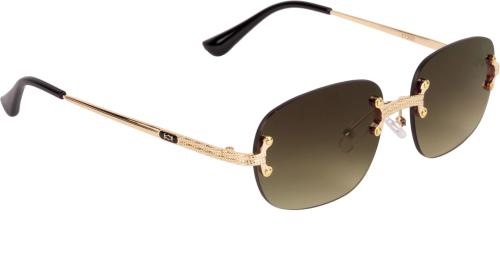 Voyage UV Protection Retro Square Rim-Less Green Sunglasses (Men And Women)