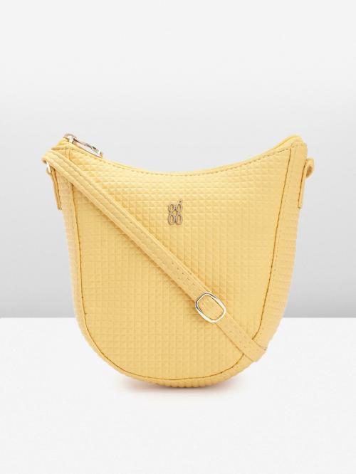Baggit Yellow Polyurethane (PU) Sling Bag For Women