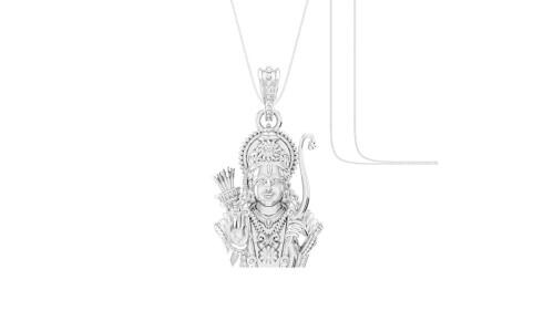 Akshat Sapphire Pure Silver God Ram Pendant With Chain Suitable For Men and Women