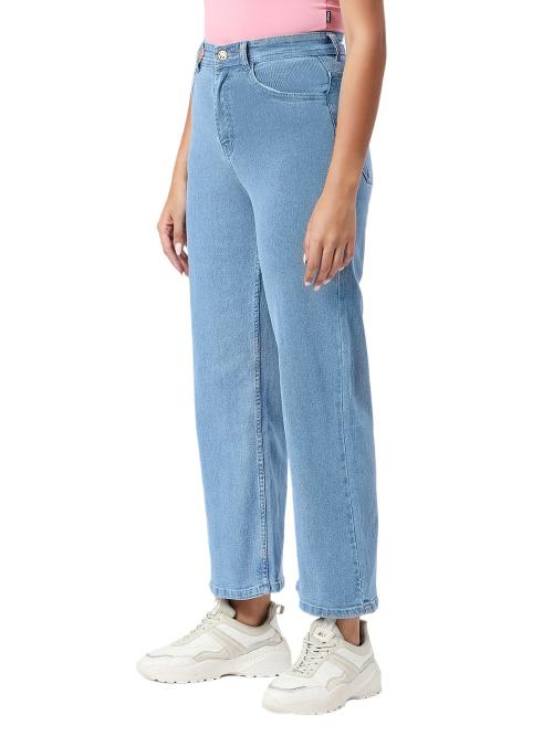 CEFALU High Rise Light Blue Wide Leg Jeans For Women