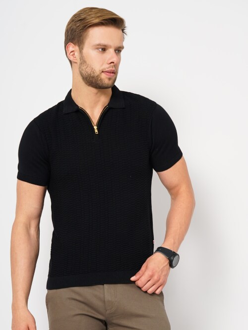 Celio Men Solid Black Short Sleeve T-shirts