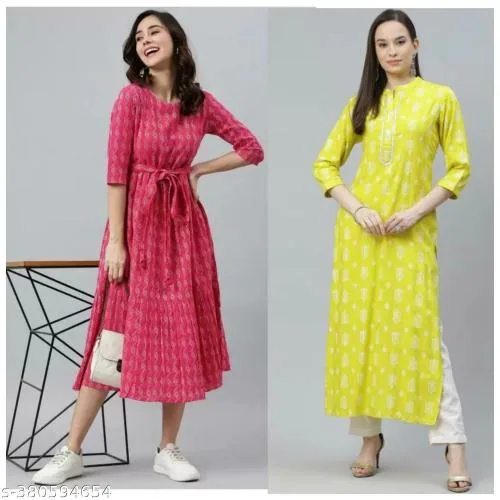 CLOTERI Women's Kurti (Combo Pack Of 2 Pcs )(Size-XL)