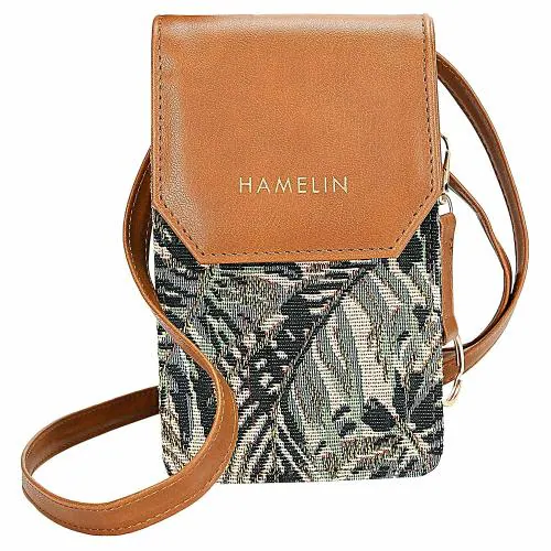HAMELIN Women's Crossbody Vegan Leather Sling Bag/Ladies Purse for Mobile/Cell Phone (17 x 10 x 2.5 cm)
