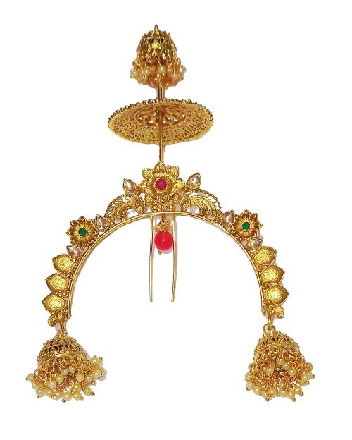 Buy Adhira's Traditional Golden Hair Juda pin Khupa pin Bun Clip comb