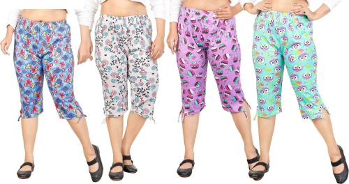 RCK ROCKERS Women Multicolor Pack of 4 Capris (XXL)