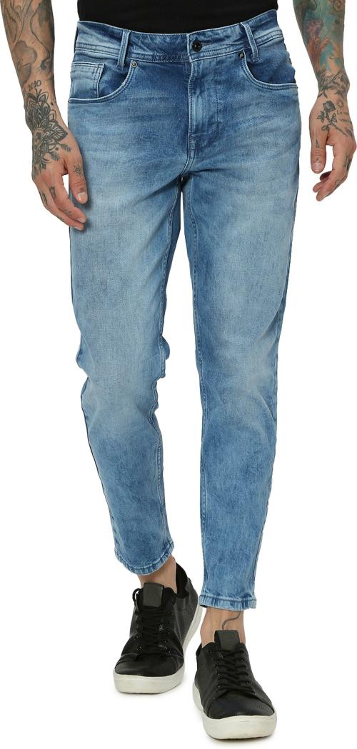 Mufti Mid Blue Ankle Length Originals Stretch Jeans