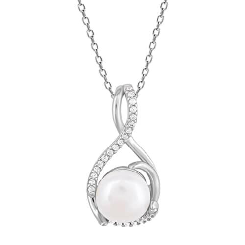 Giva Sterling Silver Loop Pearl Pendant For Women