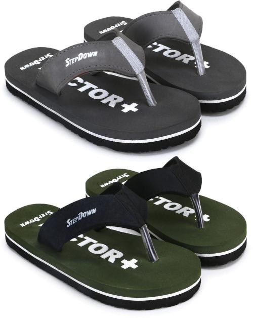 STEP DOWN Flip Flops For Men (Multicolor )